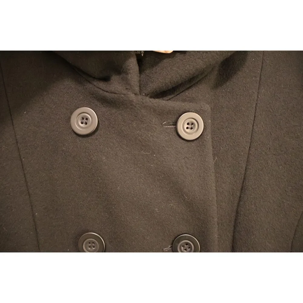VINTAGE Cashmere Long Black Women's Coat SIZE 6 $500+ - Picture 12 of 13